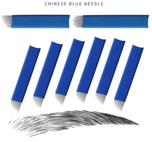 Tattoo Microblading Needles Blade Eyebrow 12 14 16F 18F U18 Pin Sterile Semi Permanent Makeup Lip Tattoo Blade Accessories