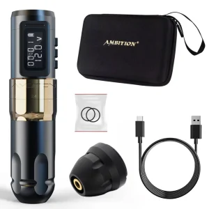 Tattoo Needle Cartridge Pen Kit 2.2-4.2mm Adjustable Stroke Length Wireless Professional Tattoo Machine Gun