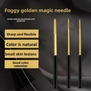 Tattoo Needle Plate Golden Fog Pen Magic Needle Three Five Closing Handmade Eyebrow Needle Small Golden Semi-Permanent Sharp