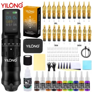 Tattoo Pen Kits Permanent Makeup Tattoo Machine Power Supply Battery Connection Professional Tattoo Gun Set
