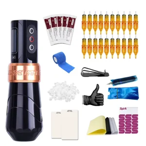 Tattoo Pen Machine Gun Stroke Tattoo Equipment Dual Battery Tattoo Wireless Machine Pen for Body Art