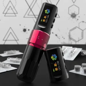 Tattoo Pen Machine Gun Wireless Professional with Double Batteries Powerful Motor 2.4-4.2mm Adjustable Stroke