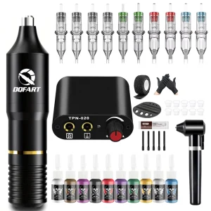 Tattoo Pen Set with Laser Logo Beginner’s Tattoo Kit Tattoo Machine Embroidery Machine All-in-one Model TM-005
