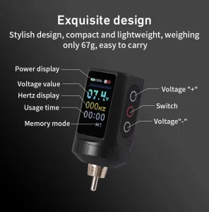 Tattoo Rechargeable Battery Black RCA Connection Wireless Tattoo Battery Pack for PMU Tattoo Pen Machine