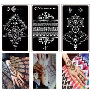 Tattoo Stencils Templates Reusable Waterproof Face Paint Finger Stencil Body Art Set for Halloween Makeup