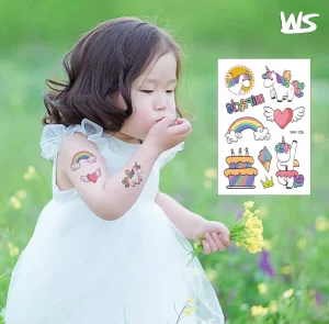 Tattoo Sticker Children’s Cartoon Mermaid Rainbow Heart Cake Fairy Princess Water Transfer Printed Temporary Stickers