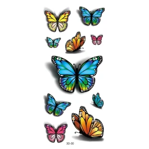 Tattoo Sticker Flower Tattoo Waterproof Halloween Gift Temporary Tattoos Sticker Women Body Art 3D Butterfly Rose Sticky 3000pcs