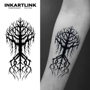 Tattoo Sticker for Body Paper Tattoo Sticker Dark Tree Gothic Waterproof Eco-Friendly Long Lasting 15 Days Bulk