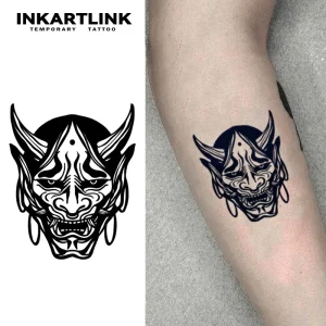 Tattoo Sticker for Body Paper Tattoo Sticker Hannya Mask Waterproof Eco-friendly Long Lasting 15 Days Bulk