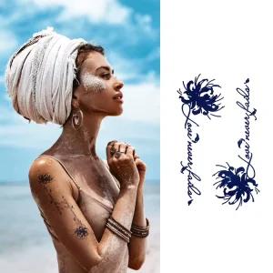 Tattoo Stickers Flower Temporary Tattoos Adult Sexy Party Christmas Waterproof Women Beautify Customized CMYK Color
