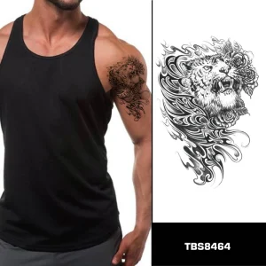 Tattoo Stickers Half Arm Tiger Lion Animal Waterproof Durable Semi Permanent Tattoo Stickers