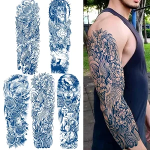 Tattoo Tech Extra Large Semi Permanent Tattoo Adult Art Design Temporary Tattoos Lasts 2 Weeks Waterproof Realistic Look