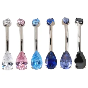 Teardrop CZ Belly Piercing Jewelry Navel Piercing Body Jewelry for Women Men