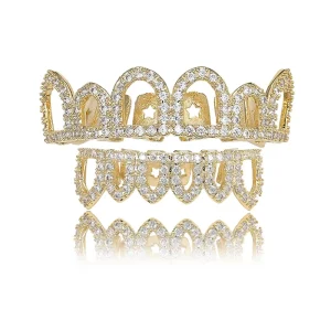 Teeth Grillz Body Jewelry Hip Hop Gold Silver Plated Zircon for Teeth Women Men