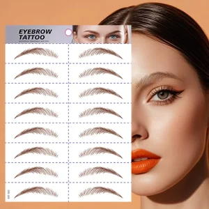 Temporary 6D Simulation Waterproof Semi Water Transfer Printing Embroidery Tattoo Spot Eyebrow Tattoo Sticker