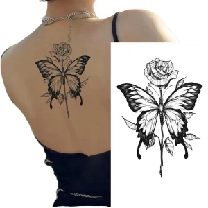 Temporary Black Flower Butterfly Snake Design Tattoo Sticker Personalized Mix Style Factory for Men and Women