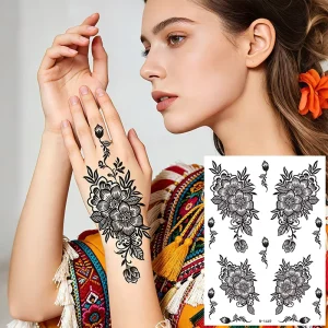 Temporary Black Tattoo Sticker for Women’s Body Art Weddings Party