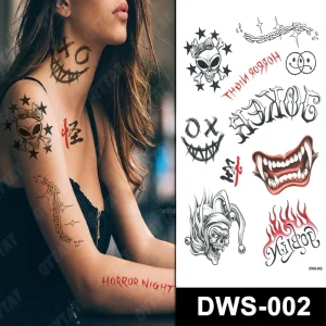 Temporary Blood Wound Skull Sticker for Halloween Party Decor