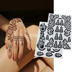 Temporary Body Art Henna Tattoos Stencils Templates Waterproof Hand Face Paint Stencil Sticker Templates