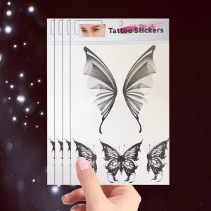 Temporary Body Tattoos Stickers Waterproof Black Arm Chest Shoulder Tattoos for Men or Women