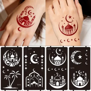 Temporary Cross Border Hollow Tattoo Stencil for Hand Painted Henna Body Art
