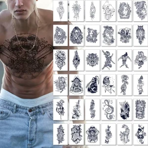 Temporary Custom Waterproof Paper Tattoo Stickers New Designs for Men Women Semi Permanent Printing Application Body
