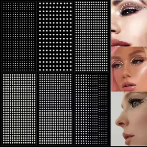 Temporary Eco-Friendly 2mm-4mm Hair & Face Pearls Stickers Self-Adhesive Printing DIY Crafts for Party Supplies