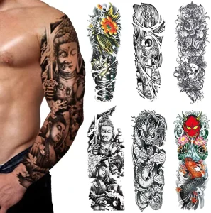 Temporary Eco Friendly Non Toxic 480x170mm Large Size Full Arm Tattoo Sticker