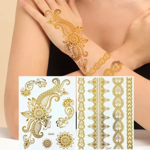 Temporary Eco Friendly Paper Henna Tattoo Stickers Water Transfer Face & Body Art