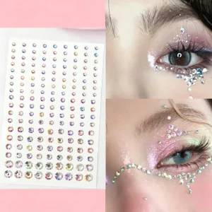 Temporary Eco Friendly Printing Face Diamond Gem 5D Colorful Rhinestone Tattoo Eyeshadow Stickers for Nail Body Makeup