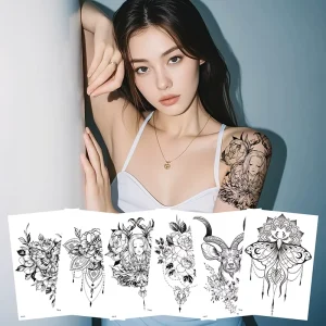 Temporary Flower Tattoo Stickers Water Transfer Paper Waterproof for Arm Chest Available Quantities