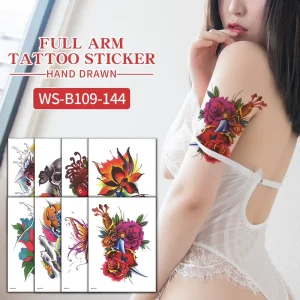 Temporary Full Arm Tattoo Sticker for Men Women Waterproof 210x150mm Lasting 3-5 Days