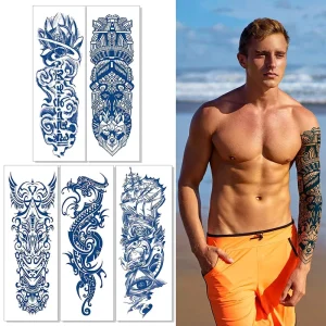 Temporary Full Arm Tattoos Large Eco friendly Waterproof Tattoo Stickers Long Lasting 2 3 Weeks