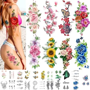 Temporary Full Sleeve Tattoo Sticker Lower Back Dragon Brow Baby Stickers Printer UV GH Intim Body Sexy Hair Edges Waterproof