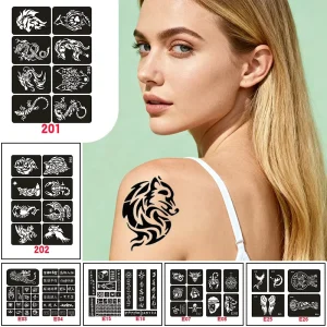 Geometric Shape Temporary Tattoo Stencil Adhesive PVC A4 Size