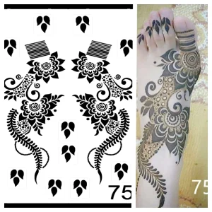 Temporary Henna Tattoo Stencil Body Art Paints Design with Transferable Tattoo Template Sticker