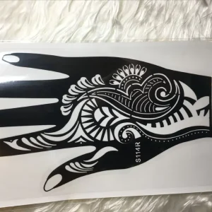 Temporary Henna Tattoo Stencils Interesting Left Hand Right Hand Black Tattoo Templates Reusable Eco friendly Ink Tattoo Kit