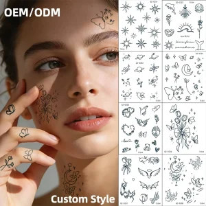 Temporary Indian Tattoo Waterproof Sweatproof Eco Friendly Non Toxic Long Lasting 2 Weeks Realistic Anti Friction Tattoo Sticker