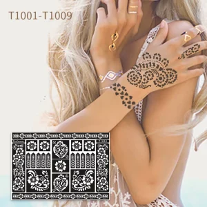 Temporary Non-toxic PVC Heart Pattern Customized Designs Tattoo Stencil Body Art Stickers Middle Stencil