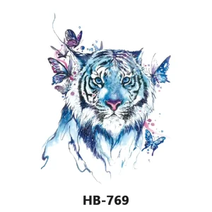 Temporary Paper Tattoo Stickers Arm & Body Water Transfer Fashionable Animal Pattern Tattoos Herbal Ink Non-Toxic 7-Day Wear