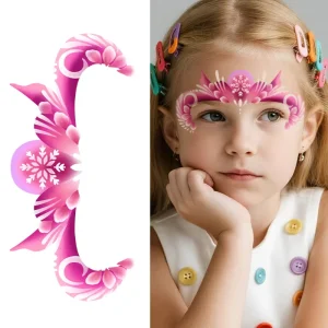 Temporary Paper Tattoo Stickers Colorful Waterproof Tattoos for Face Forehead Body