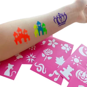 Temporary Skin Tattoo Set Hollow Pattern Paper Tattoo Stickers Various Styles Halloween Body Art Airbrush Stencils