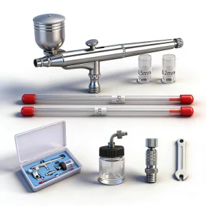 Temporary Tattoo Air Brush System Kit Mini Spray Gun Side Feed Airbrush Set