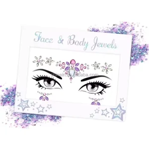 Temporary Tattoo Body Art Face Jewel Adhesive Rhinestone Face Jewel Stickers for Party Makeup