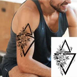 Temporary Tattoo Paper Flower Indian Sexy Fashionable Washable Arm Tattoo Stickers Waterproof Half Arm Custom Logo
