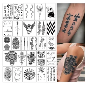 Temporary Tattoo Semi Permanent Tattoo Waterproof Sweatproof Last for 2 Week Realistic Herbal Anti-friction Tattoo for Arm Body