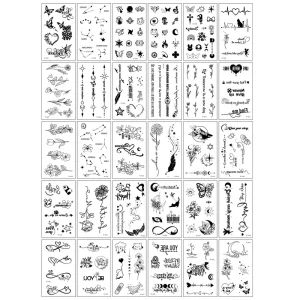 Temporary Tattoo Semi Permanent Tattoo Waterproof Sweatproof Last for 2 Week Realistic Herbal Anti friction Tattoo for Arm Body
