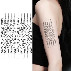 Temporary Tattoo Semi Permanent Tattoo Waterproof Sweatproof Last for 2 Week Realistic Herbal Anti friction Tattoo for Arm Body