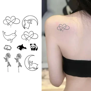 Temporary Tattoo Semi Permanent Tattoo Waterproof Sweatproof Last for 2 Week Realistic Herbal Anti-friction Tattoo for Arm Body