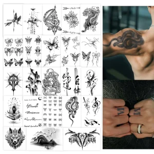 Temporary Tattoo Semi Permanent Tattoo Waterproof Sweatproof Last for 2 Week Realistic Herbal Anti friction Tattoo for Arm Leg